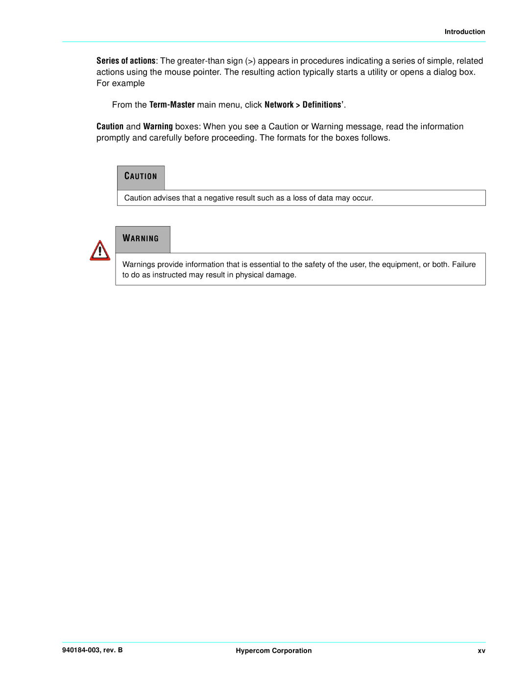 Hypercom ICE 5000 manual Main menu, click Network Definitions’ 