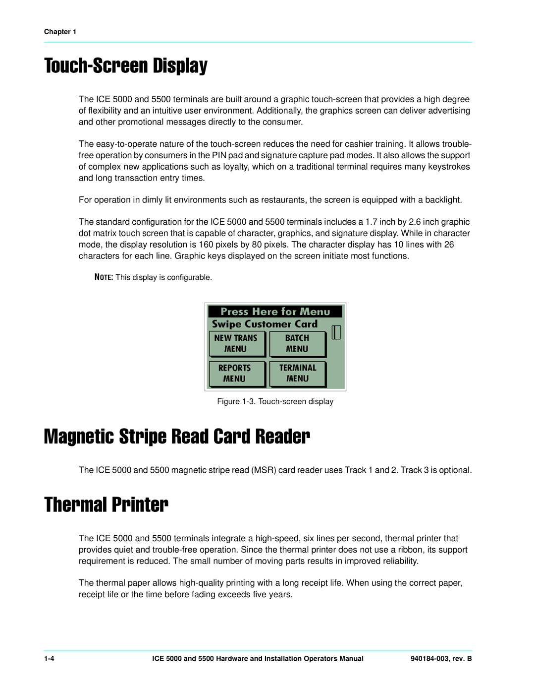 Hypercom ICE 5000 manual Wzl W This display is configurable 