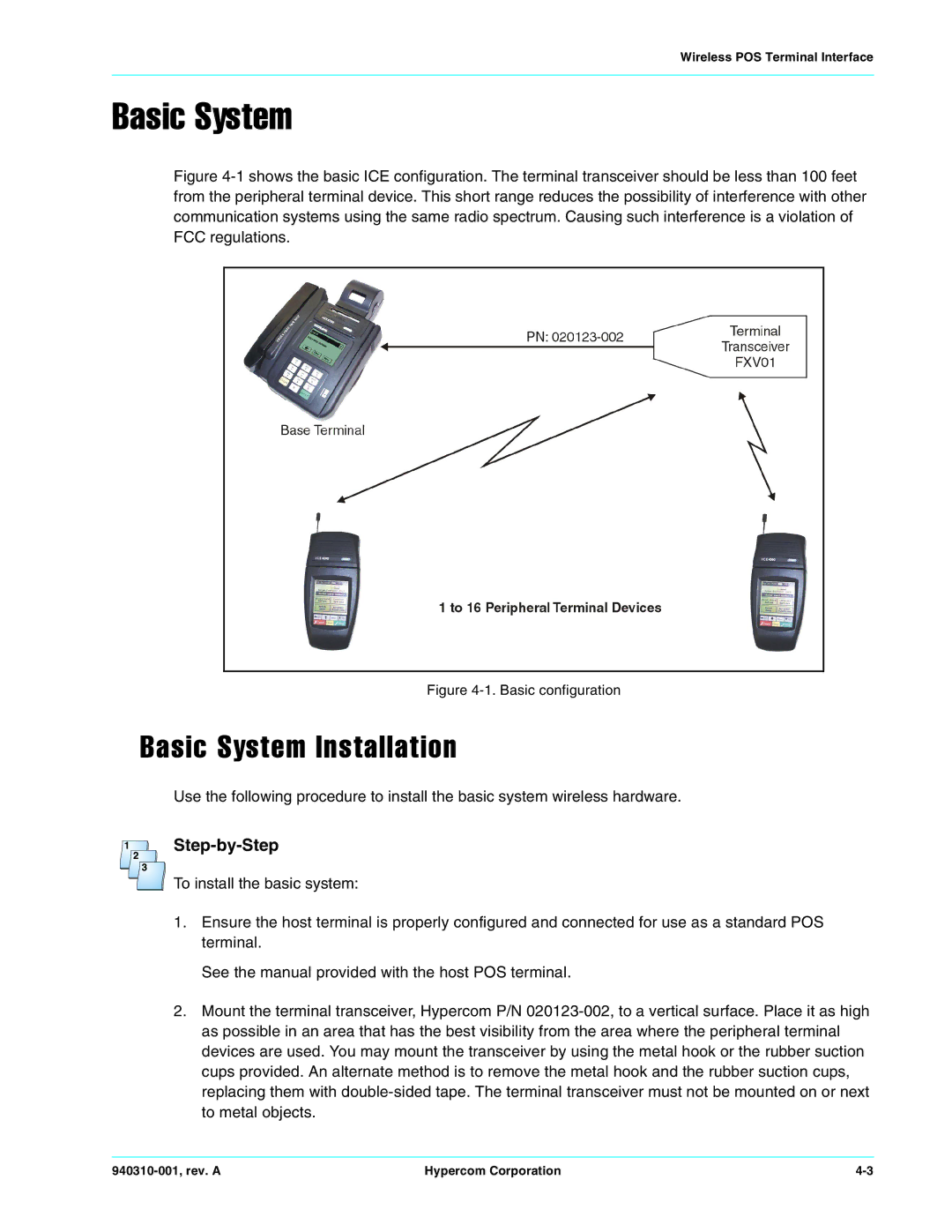 Hypercom ICE 5700 manual Basic System Installation 