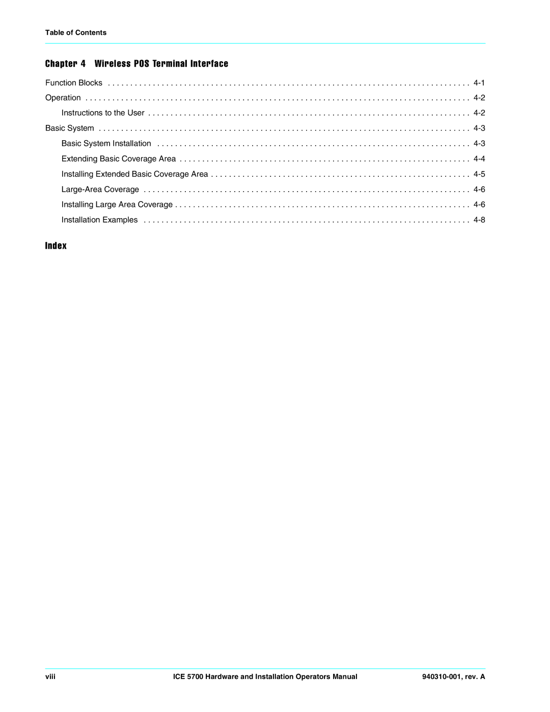 Hypercom ICE 5700 manual Index 