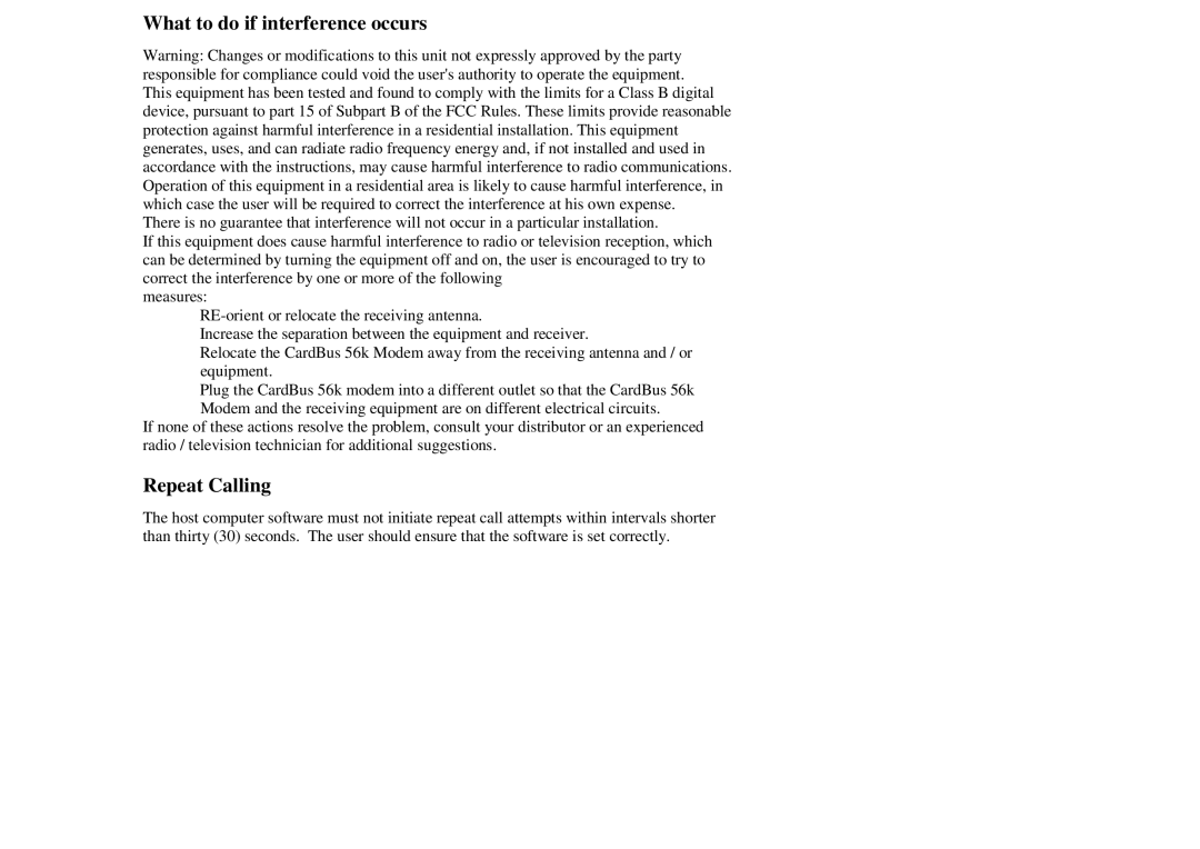 Hypertec HYNEP60056 manual What to do if interference occurs, Repeat Calling 