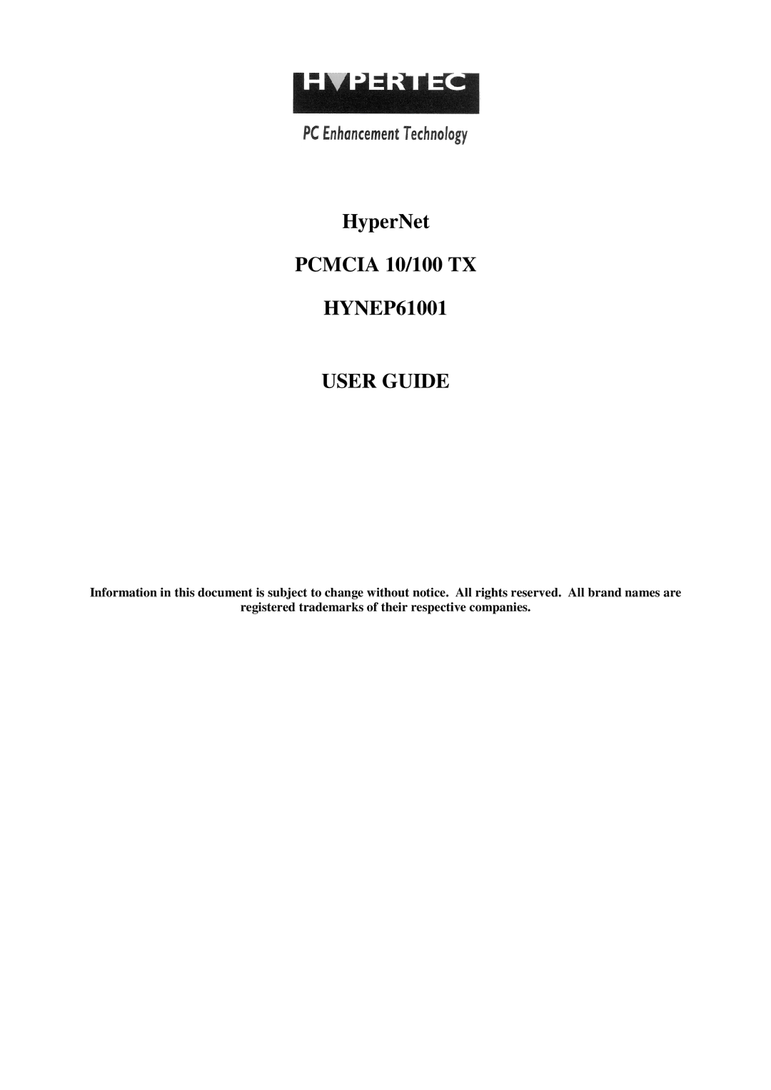 Hypertec HYNEP61001 manual User Guide 