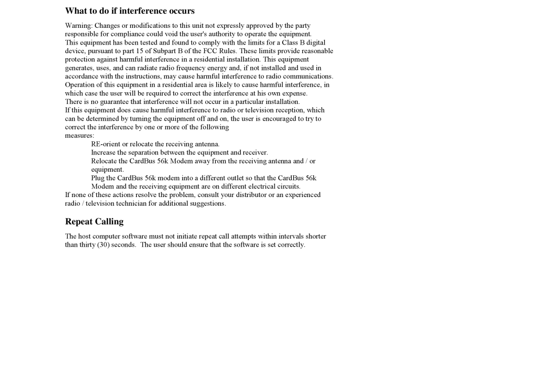 Hypertec HYNEP61056 manual What to do if interference occurs, Repeat Calling 