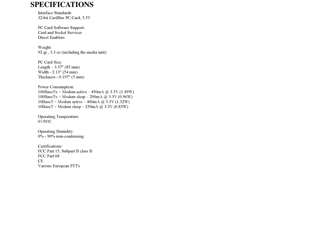 Hypertec HYNEP61056 manual Specifications 