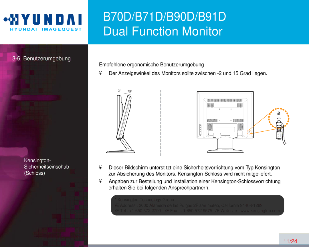 Hyundai B91D, B70D, B71D, B90D manual 11/24 