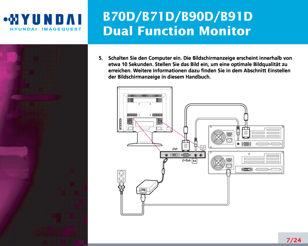 Hyundai manual B70D/B71D/B90D/B91D Dual Function Monitor, 7/24 