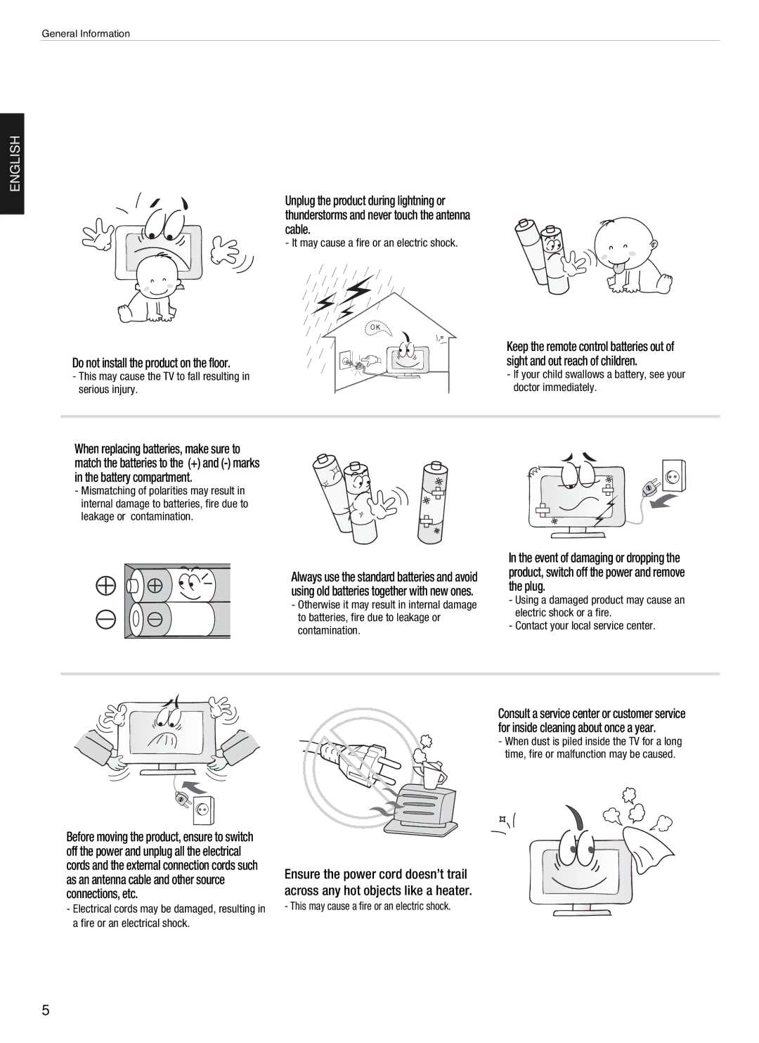 Hyundai E201D, E200D, E230D, E231D, Digital LCD TV manual Do not install the product on the floor 