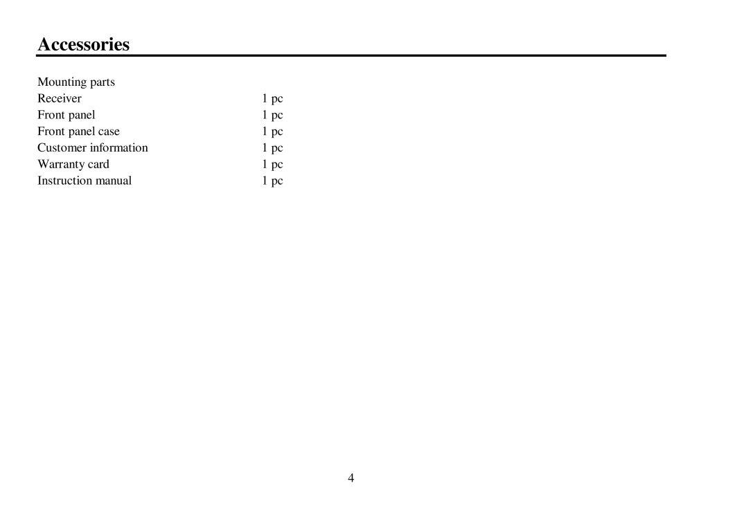 Hyundai H- CDM8039 instruction manual Accessories 