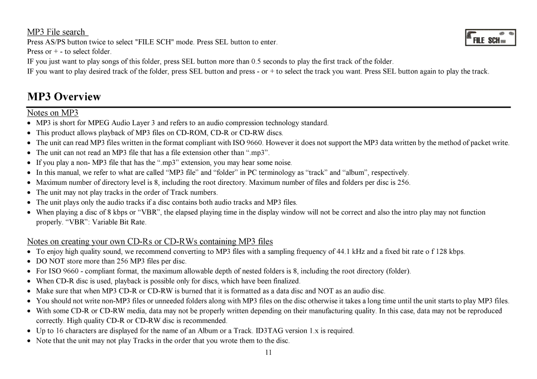 Hyundai H- CDM8053 instruction manual MP3 Overview, MP3 File search 