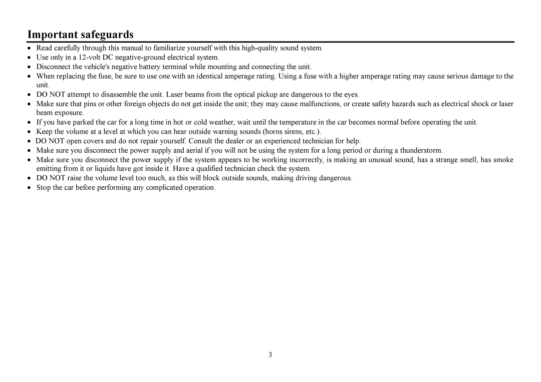 Hyundai H- CDM8053 instruction manual Important safeguards 