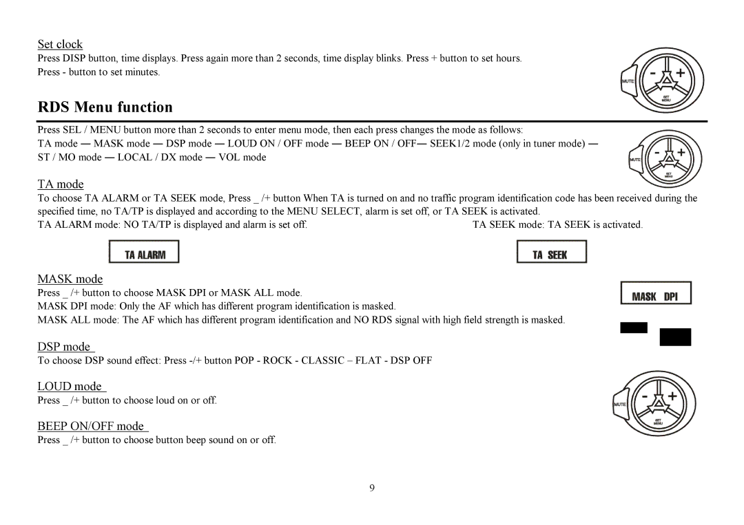 Hyundai H- CDM8053 instruction manual RDS Menu function 