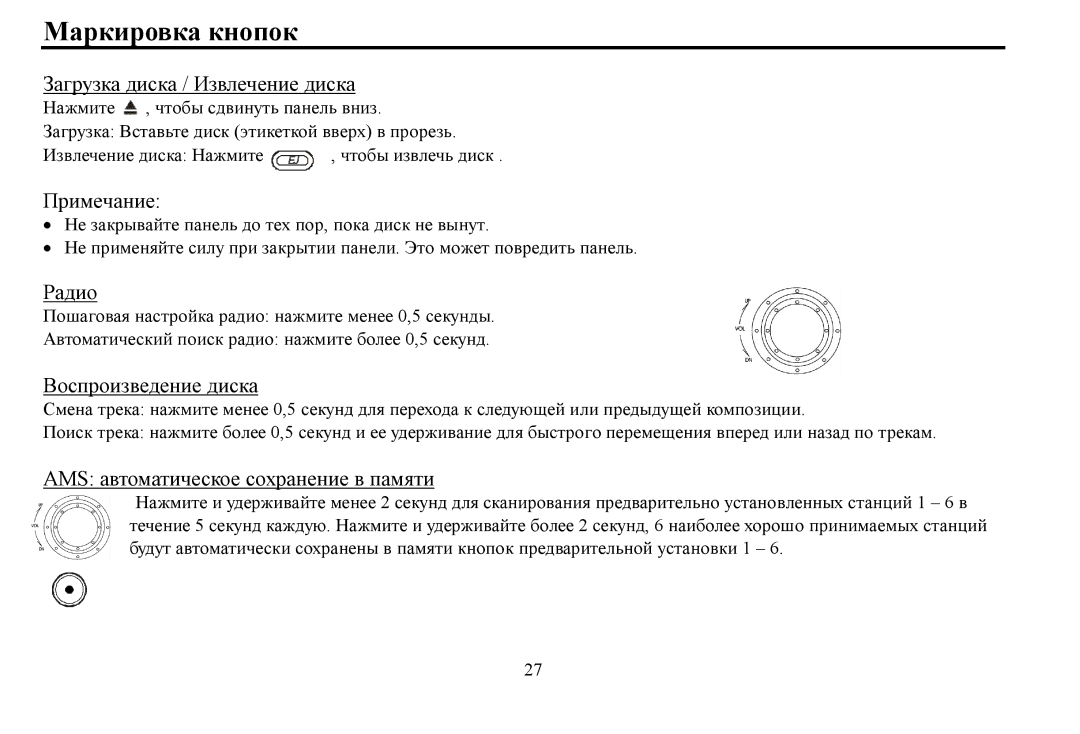 Hyundai H- CDM8059 instruction manual Μаркирοвка кнοпοк, Ams 