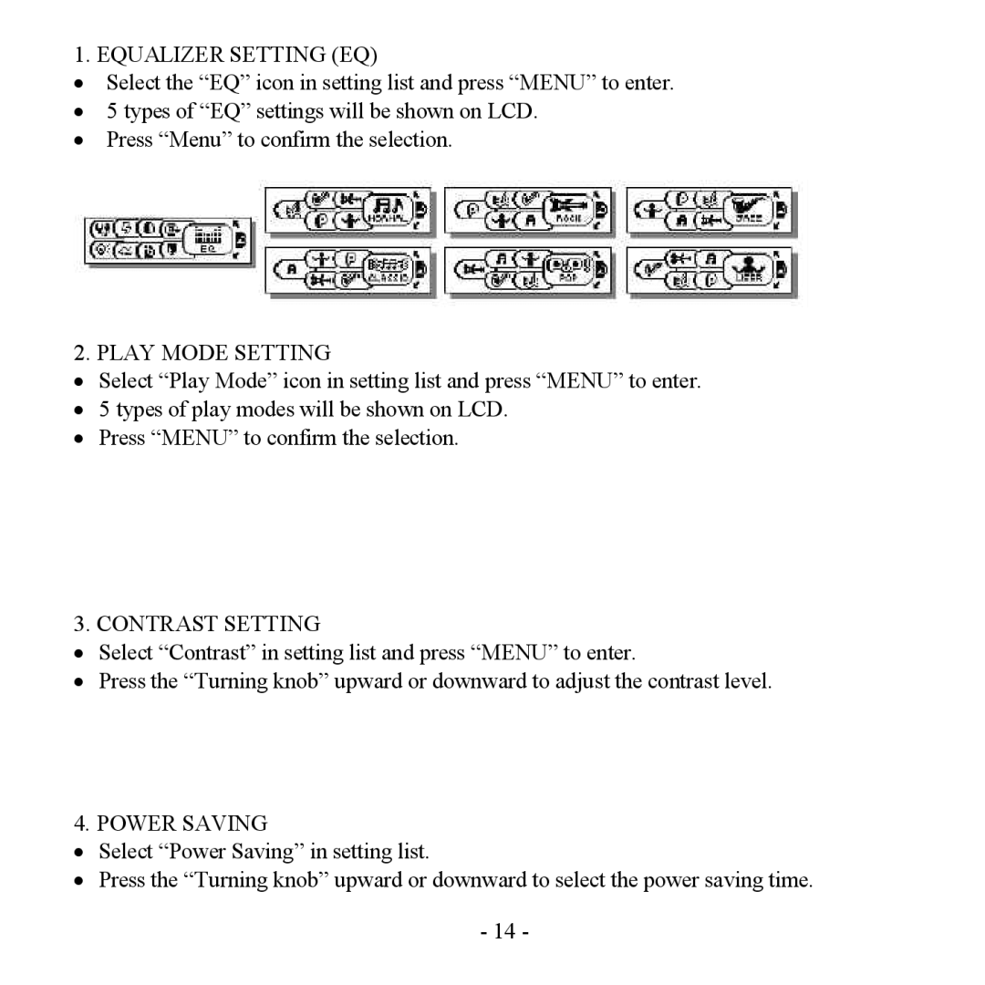 Hyundai H- F2562 instruction manual Equalizer Setting EQ 