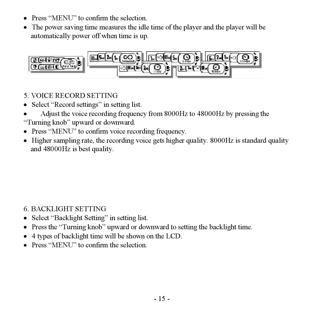 Hyundai H- F2562 instruction manual Voice Record Setting 