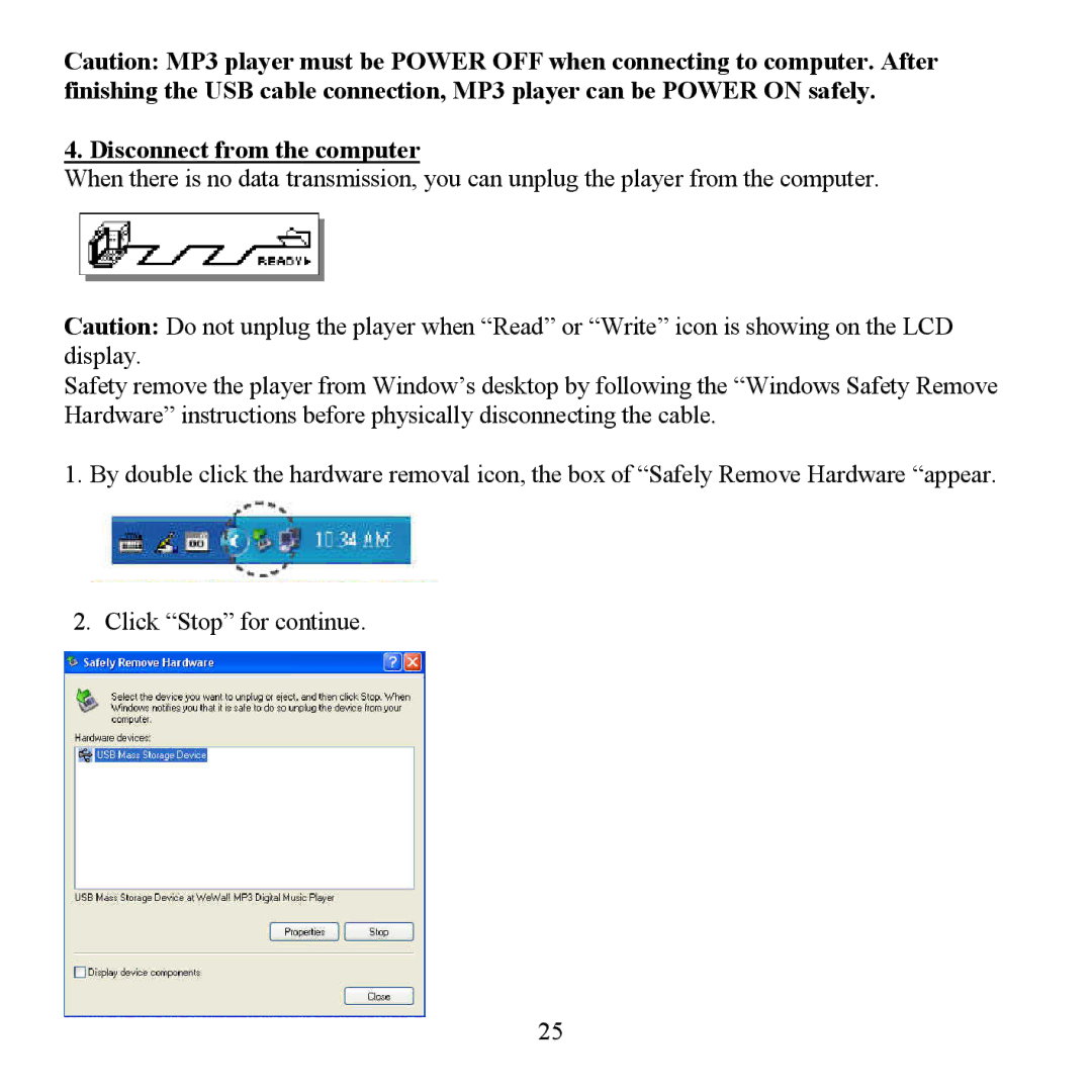 Hyundai H- F2562 instruction manual Disconnect from the computer 