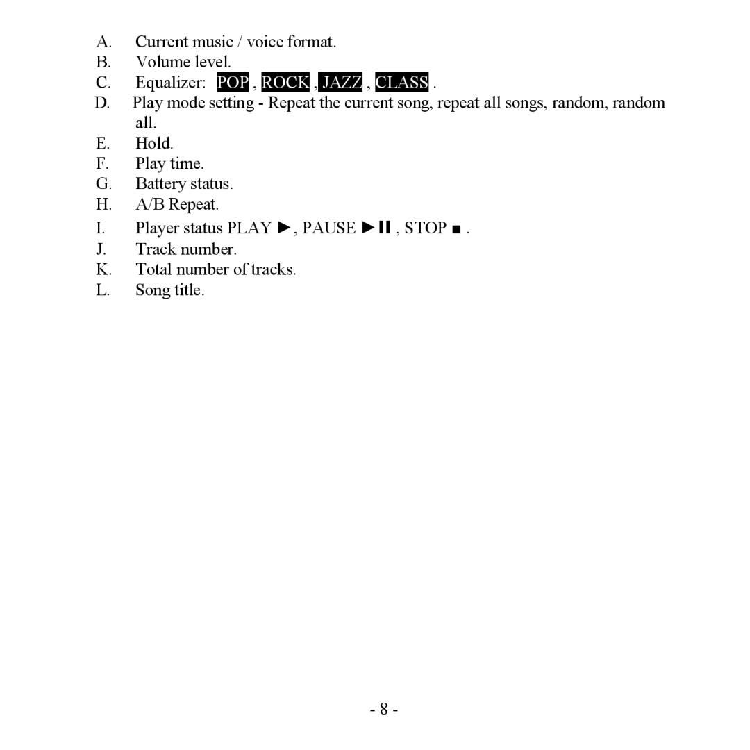 Hyundai H- F2562 instruction manual Equalizer , Rock , Jazz , Class 