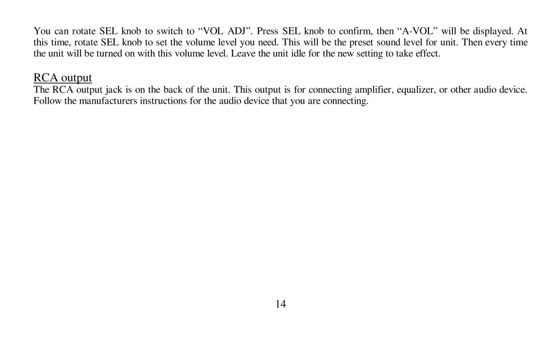 Hyundai H-CDM8010 instruction manual RCA output 