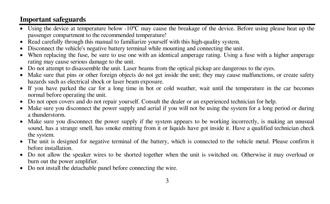 Hyundai H-CDM8010 instruction manual Important safeguards 