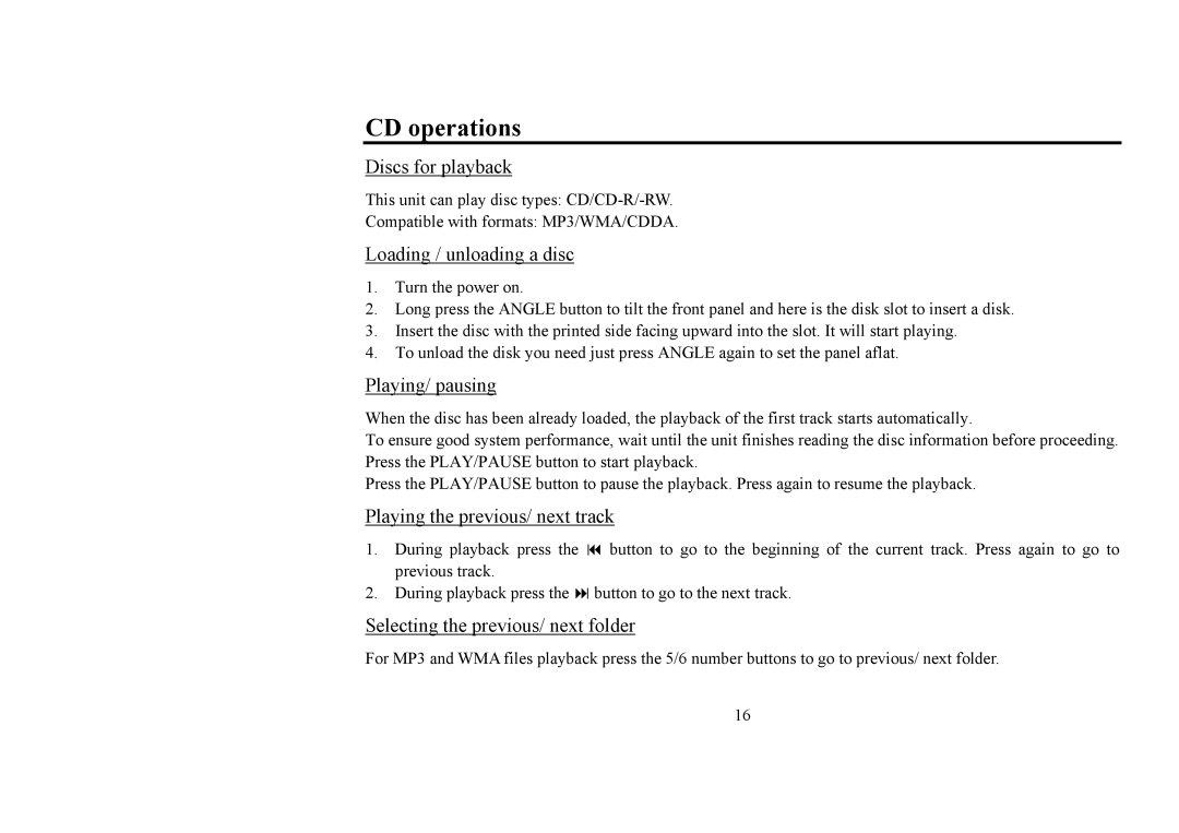 Hyundai H-CDM8031 instruction manual CD operations 