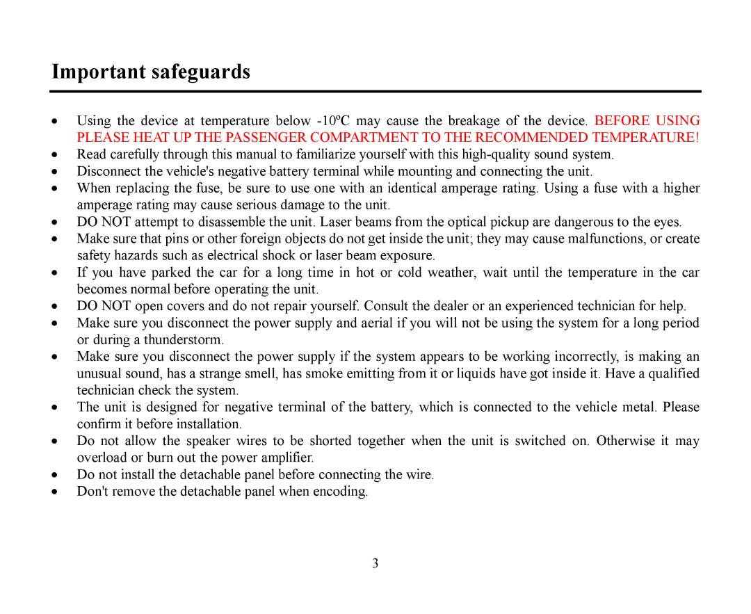 Hyundai H-CDM8042 instruction manual Important safeguards 