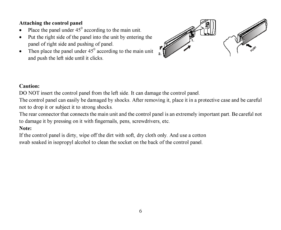 Hyundai H-CDM8042 instruction manual Attaching the control panel 