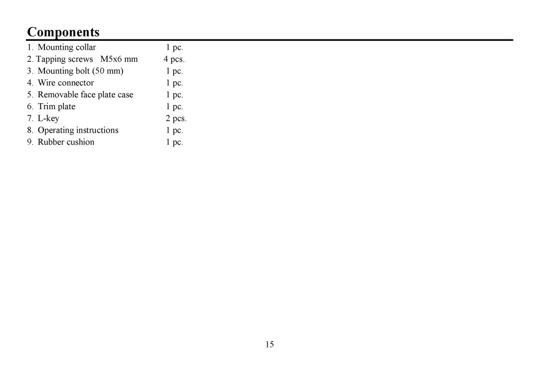 Hyundai H-CDM8061 instruction manual Components 