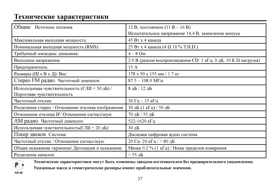 Hyundai H-CDM8061 instruction manual Τехнические характеристики, 522-1620 