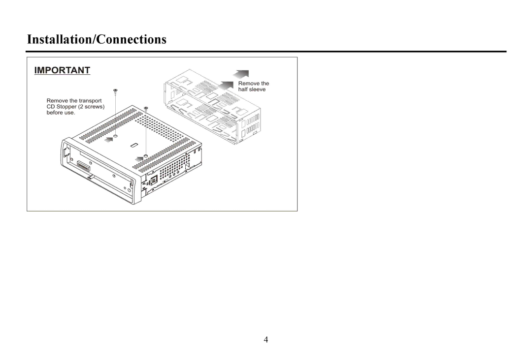 Hyundai H-CDM8070, CD/MP3-Receiver instruction manual Installation/Connections 