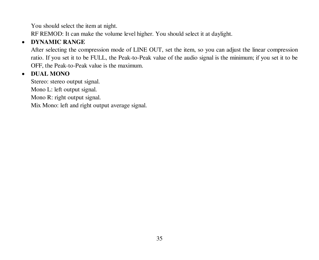 Hyundai H-CMD4004 instruction manual Dynamic Range 