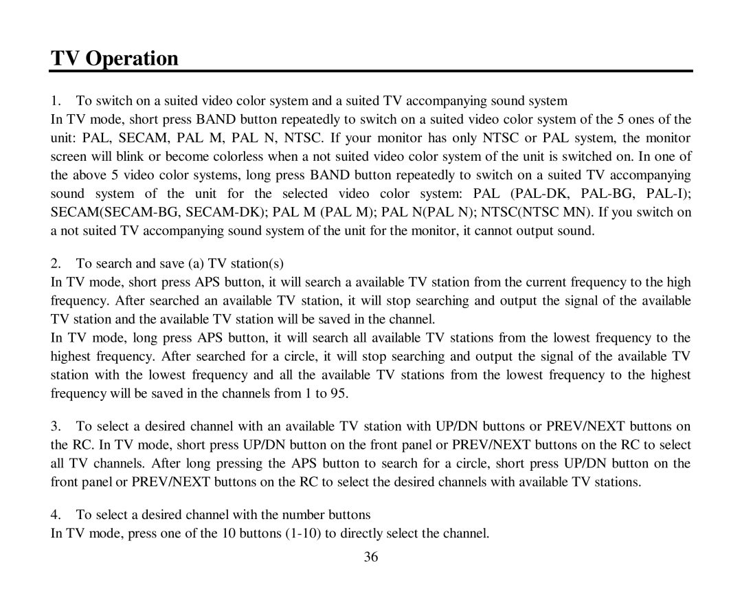 Hyundai H-CMD4004 instruction manual TV Operation 