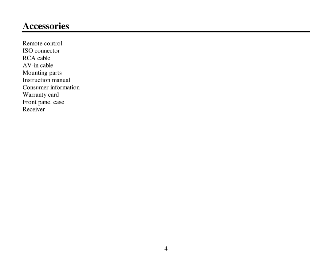 Hyundai H-CMD4004 instruction manual Accessories 