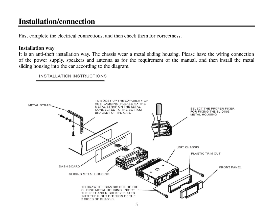 Hyundai H-CMD4004 instruction manual Installation/connection, Installation way 