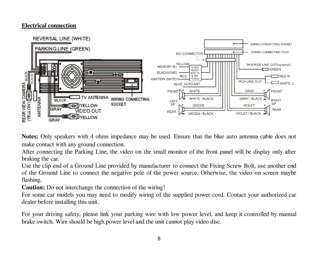 Hyundai H-CMD4004 instruction manual Electrical connection 