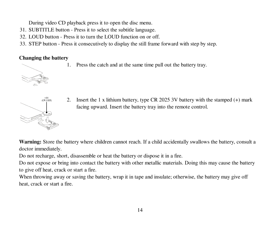 Hyundai H-CMD4005 instruction manual Changing the battery 