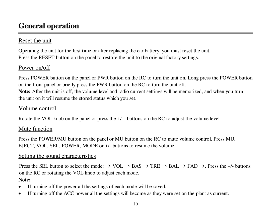 Hyundai H-CMD4005 instruction manual General operation 