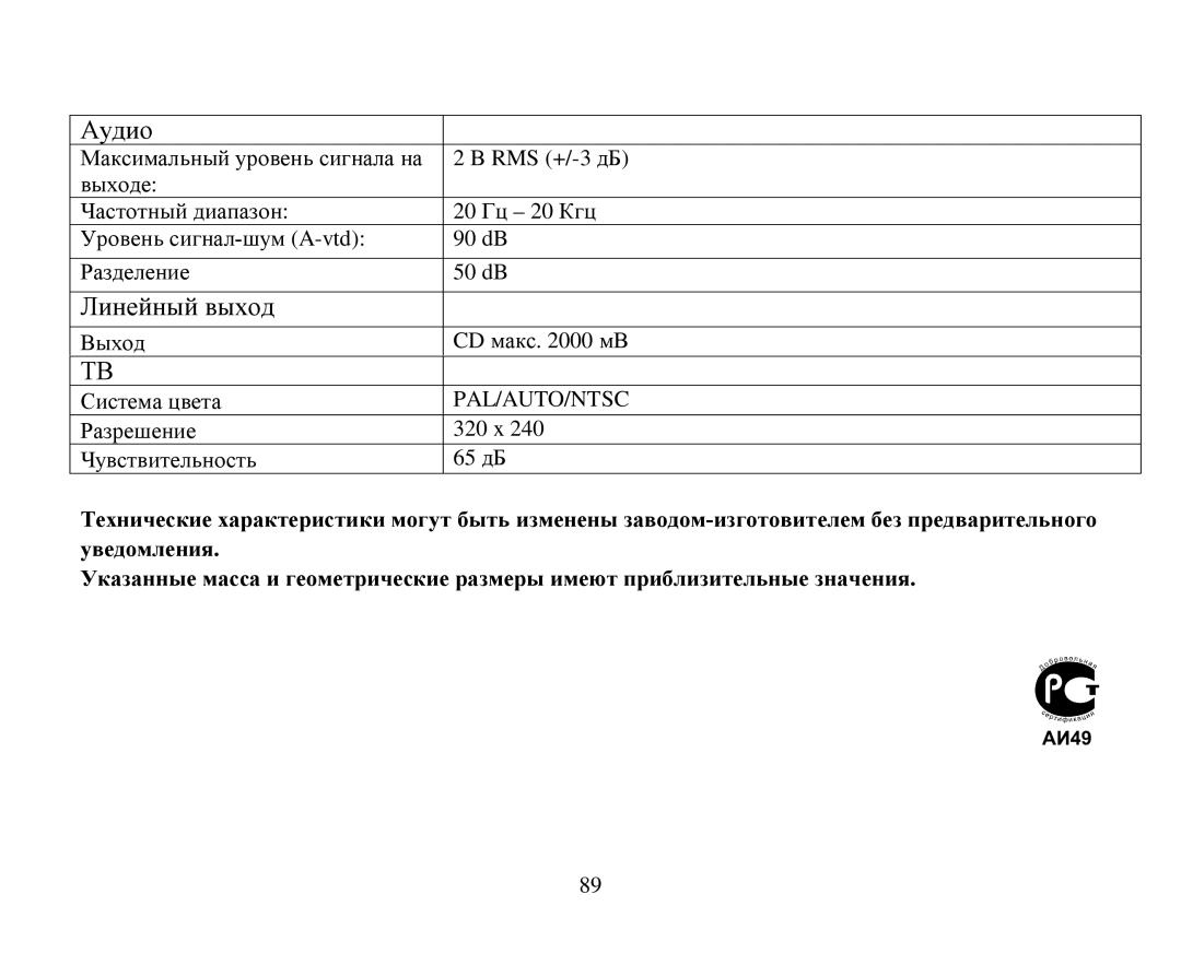 Hyundai H-CMD4005 instruction manual RMS +/-3 