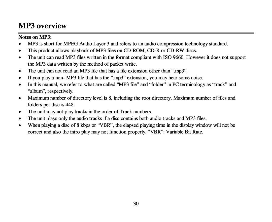 Hyundai H-CMD4005 instruction manual MP3 overview, Notes on MP3 