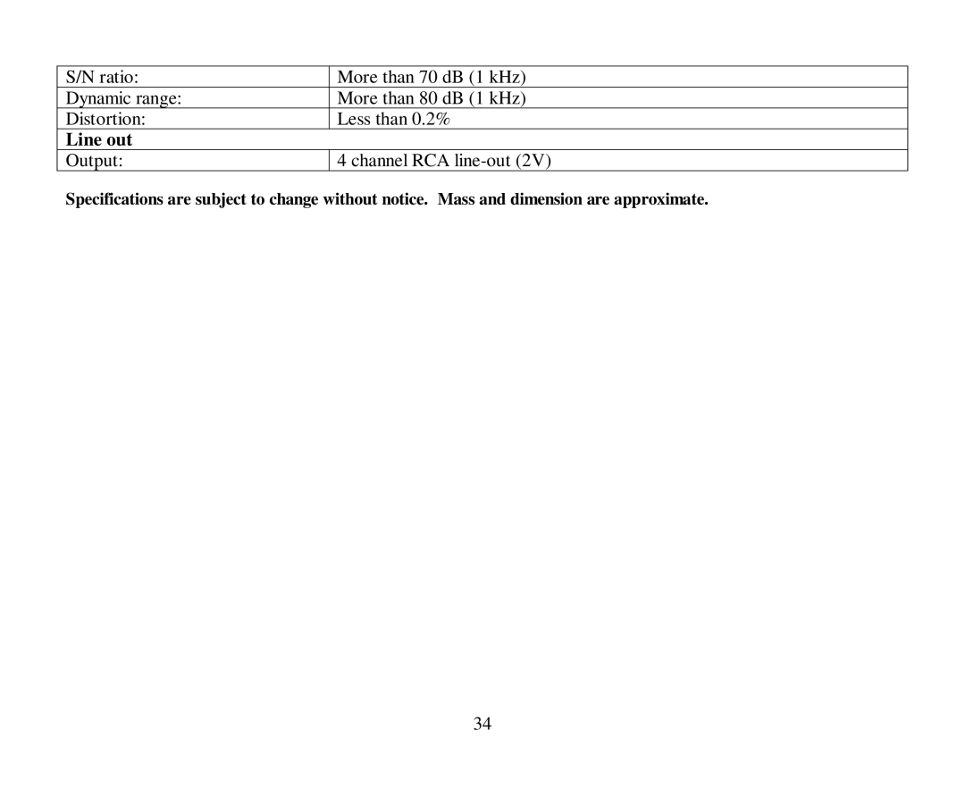 Hyundai H-CMD4007 instruction manual Line out 