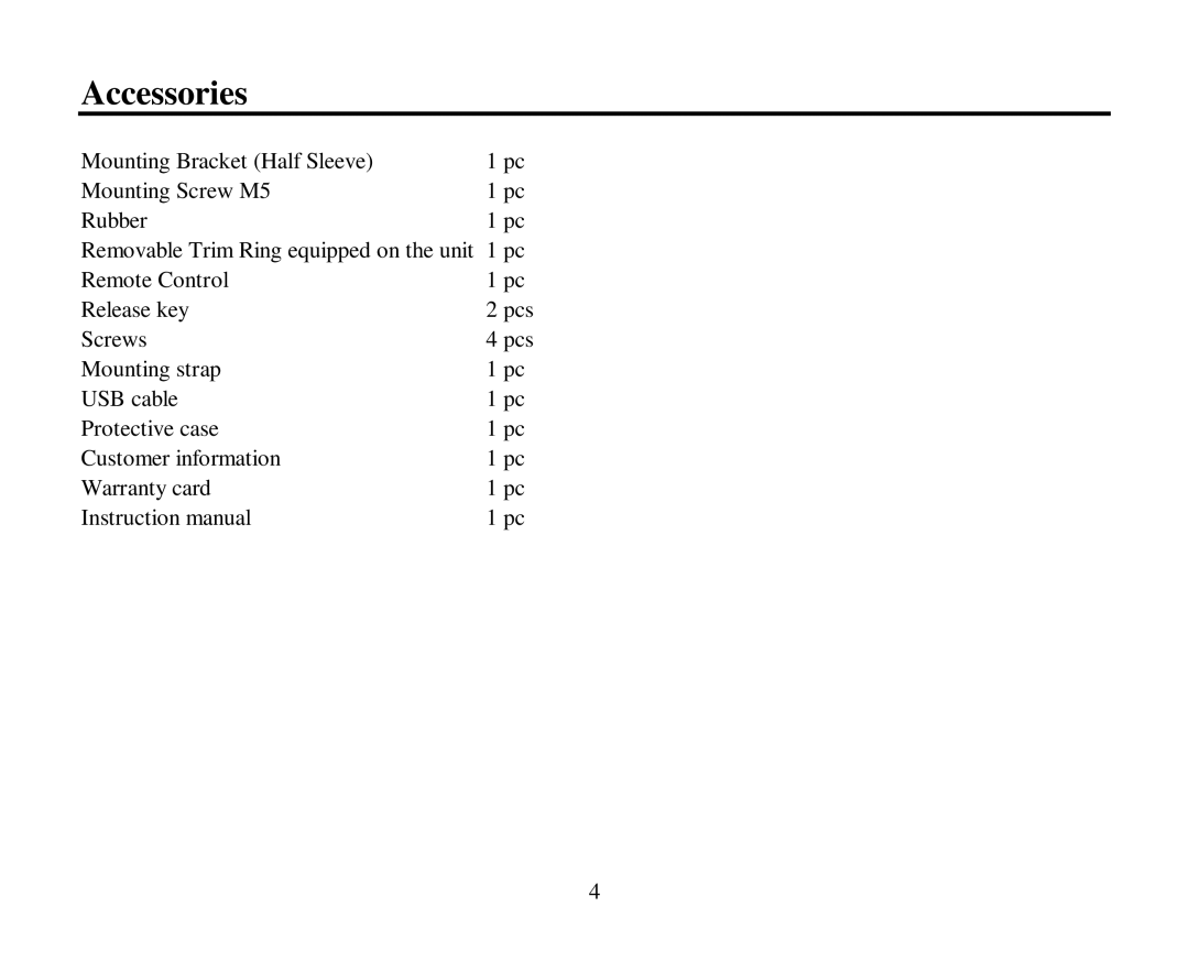 Hyundai H-CMD4007 instruction manual Accessories 