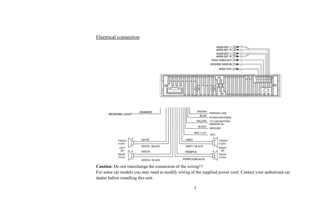 Hyundai H-CMD4008 instruction manual Electrical connection 