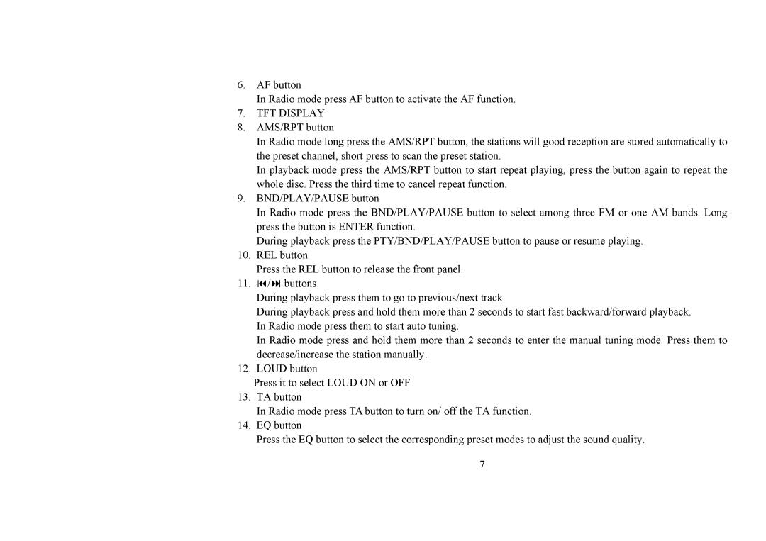 Hyundai H-CMD4008 instruction manual TFT Display 