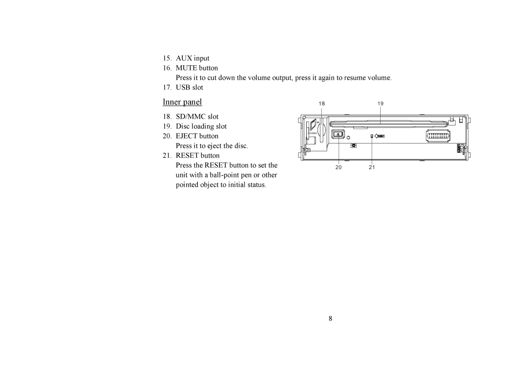 Hyundai H-CMD4008 instruction manual Inner panel 