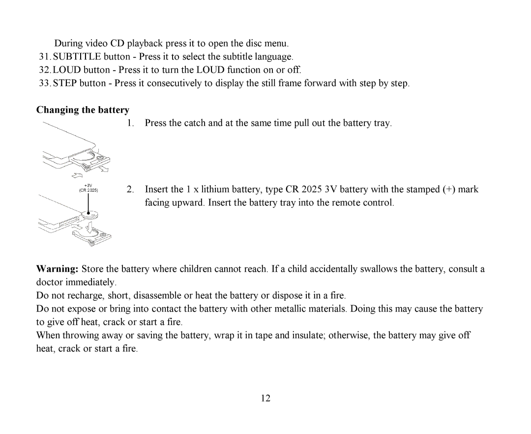 Hyundai H-CMD4009 instruction manual Changing the battery 