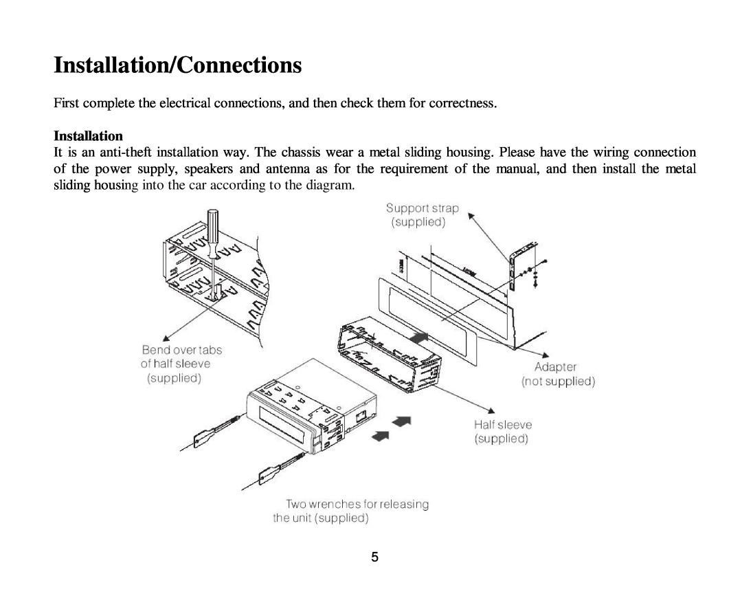 Hyundai H-CMD4011 instruction manual Installation/Connections 