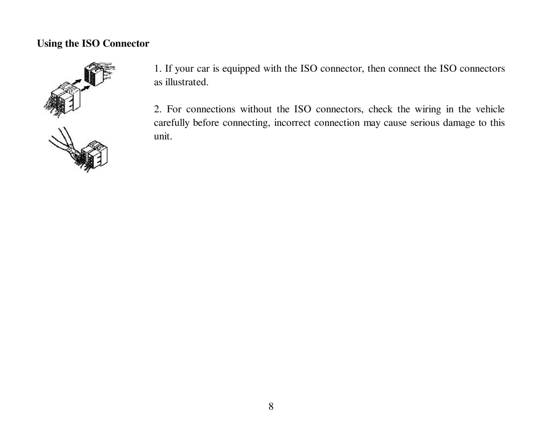 Hyundai H-CMD4012 instruction manual Using the ISO Connector 