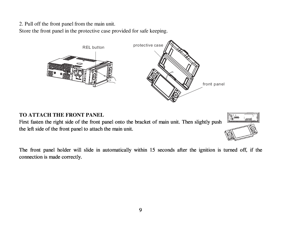 Hyundai H-CMD4015 instruction manual To Attach The Front Panel 