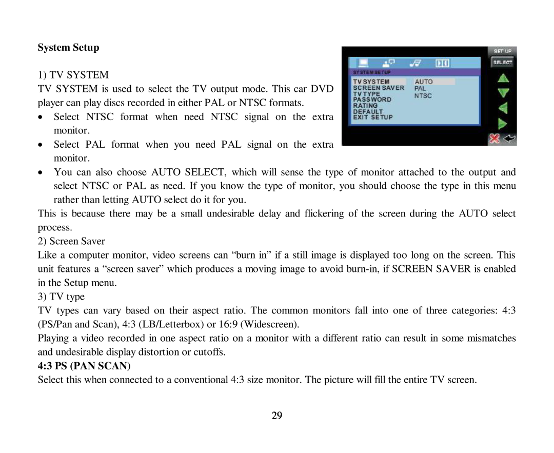 Hyundai H-CMD4015 instruction manual System Setup, 4 3 PS PAN SCAN 