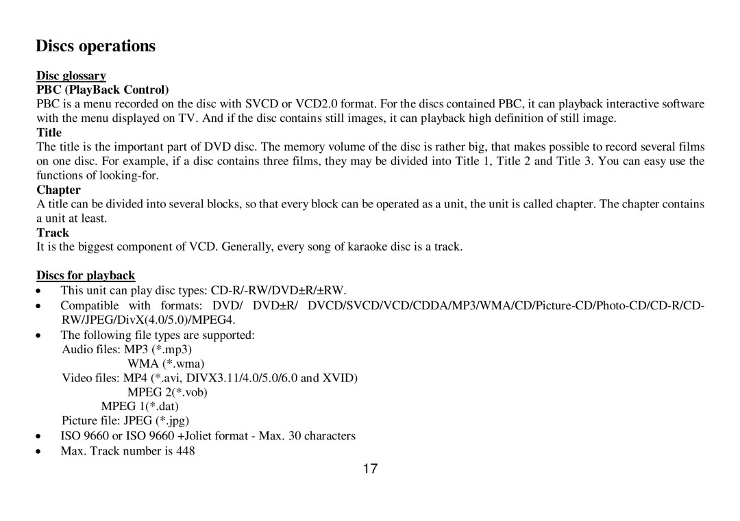 Hyundai H-CMD7075 instruction manual Discs operations 