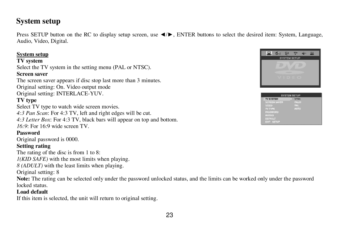 Hyundai H-CMD7075 instruction manual System setup 