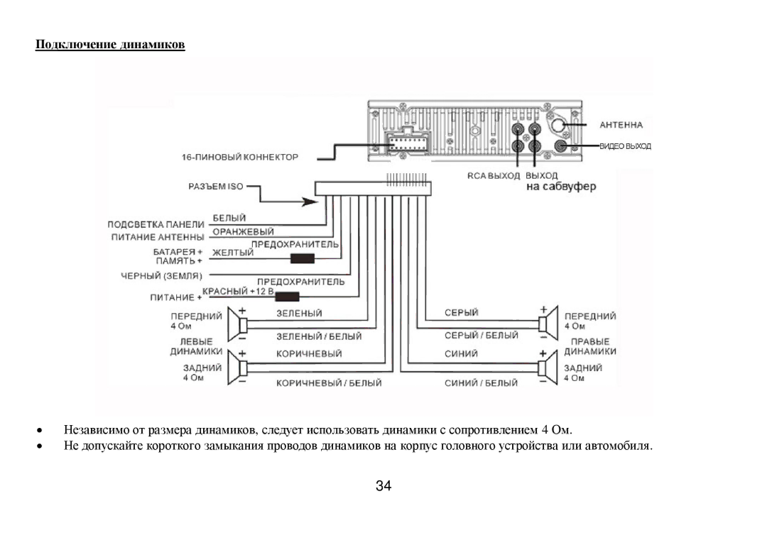 Hyundai H-CMD7075 instruction manual Пοдключение динамикοв 